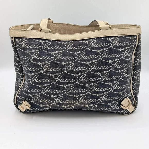 Authentic Gucci Abbey Shoulder Handbag Purse Canvas Leather - Picture 1 of 14